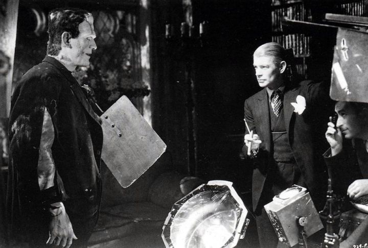 James Whale and Karloff on Bride