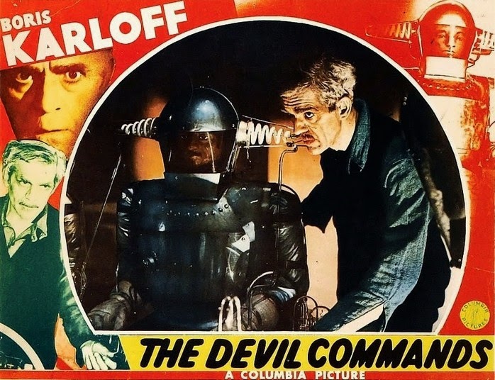 The Devil Commands lobby card (Boris Karloff)