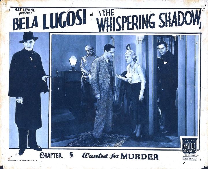 THE WHISPERING SHADOW (1933) lobby card. Bela Lugosi.