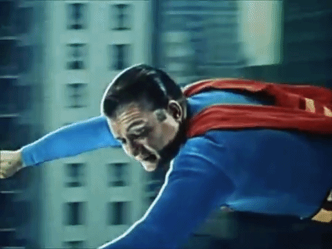 Superman in flight color gif George Reeves – Alfred Eaker